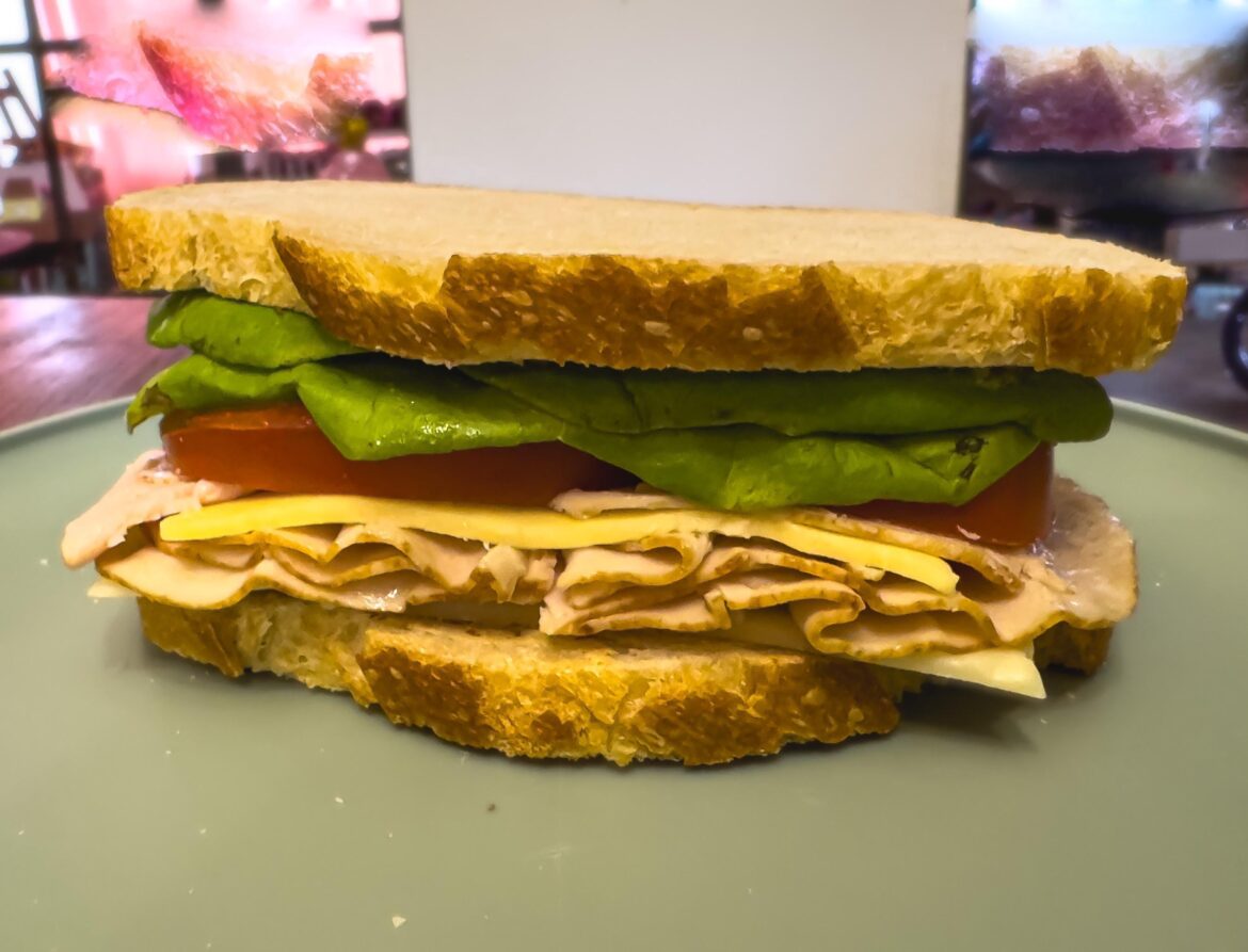 Turkey, Swiss, & Gouda on sourdough.