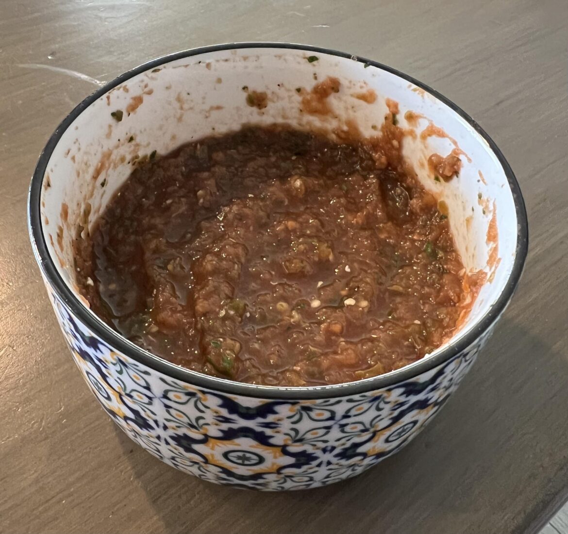Started making my own salsa after finding this subreddit. Here’s my latest (half eaten) batch! Started making my own salsa after finding this subreddit. Here’s my latest (half eaten) batch!