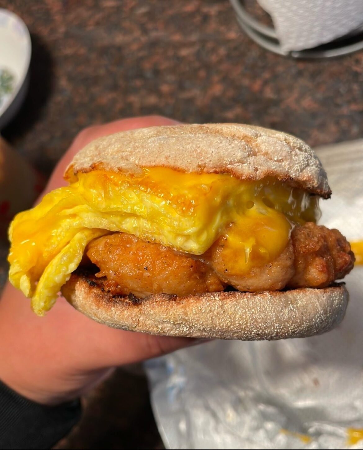 Chicken, Egg, & Cheese muffin from Chick-fil-A