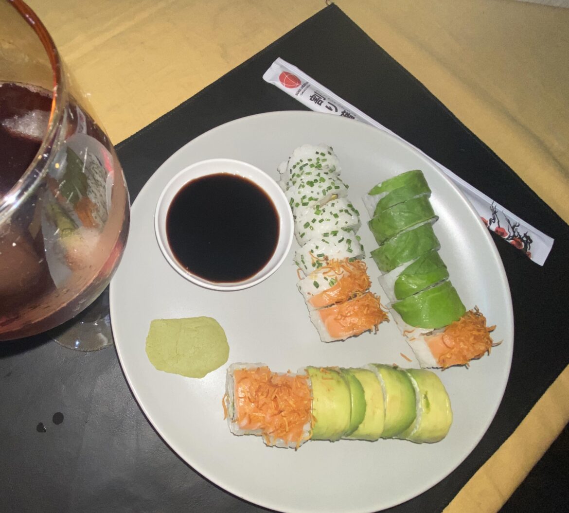 In 20 minutes it's my 24th birthday and I'm eating prawn and salmon sushi with a wine, on a date with myself