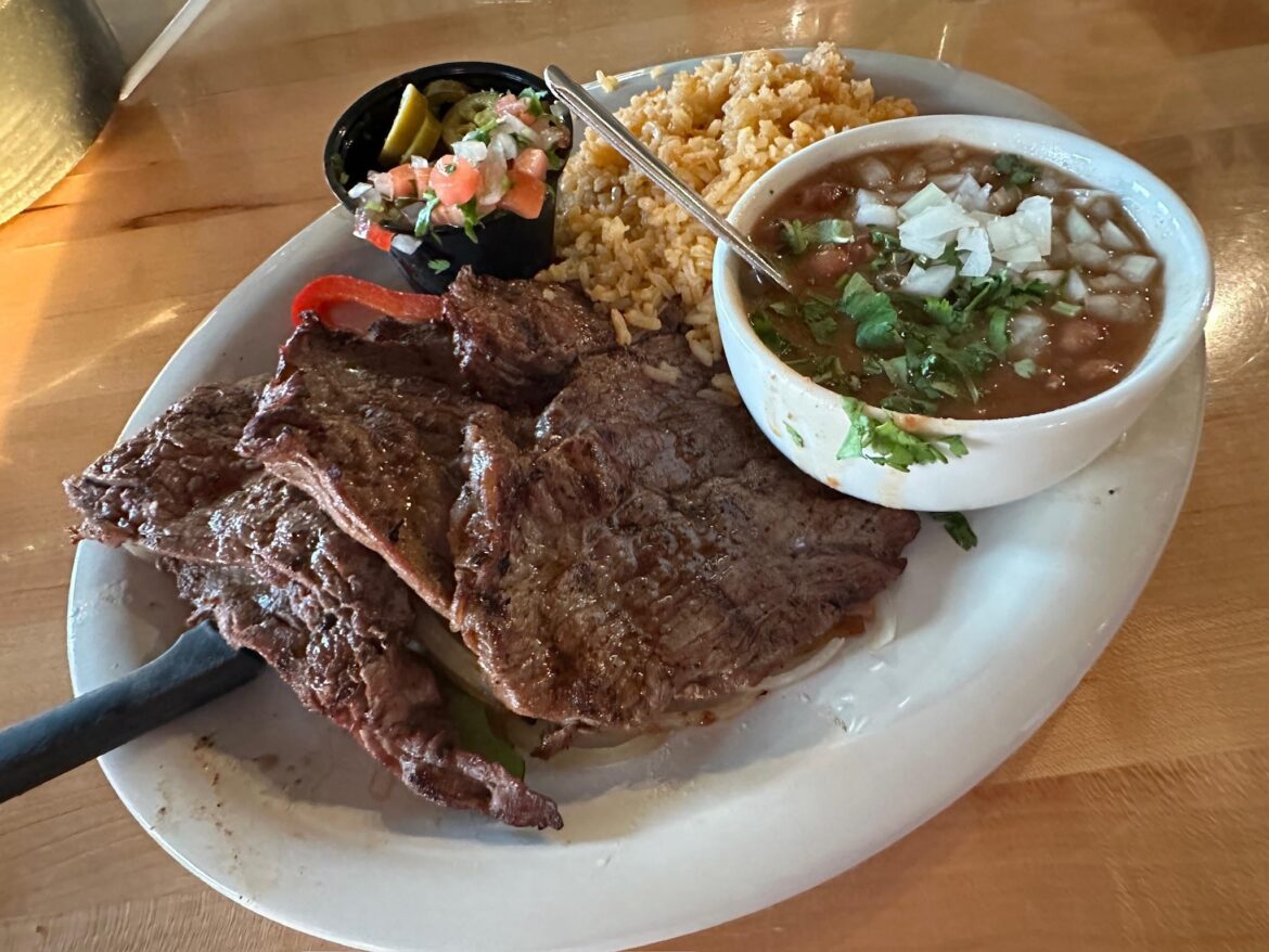 [I ate] Carne Asada, Beans, and Mexican Rice.