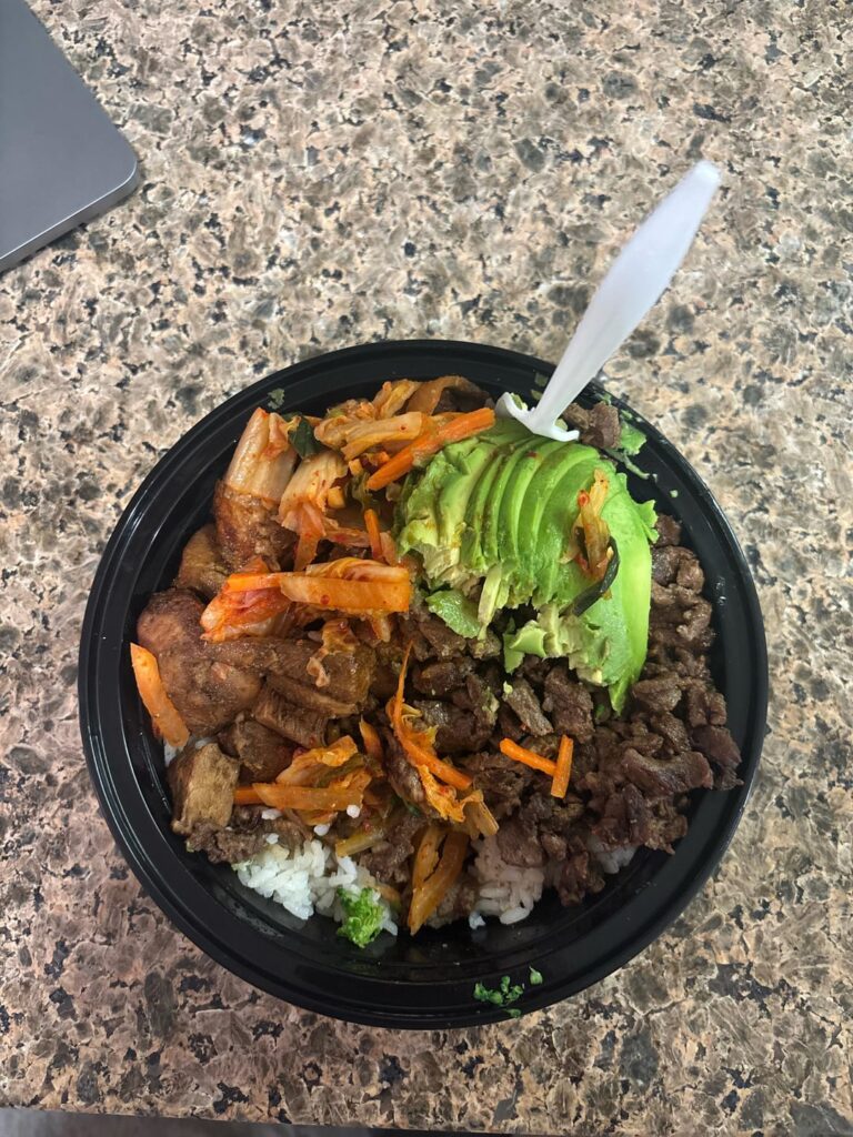 What is the estimate calorie count for this teriyaki bowl?
