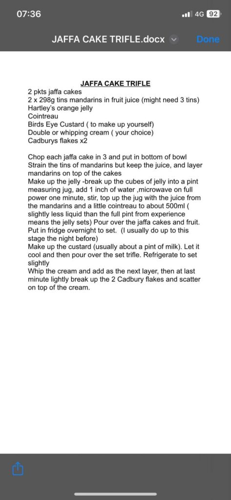 Jaffa Cake Trifle - Substitute