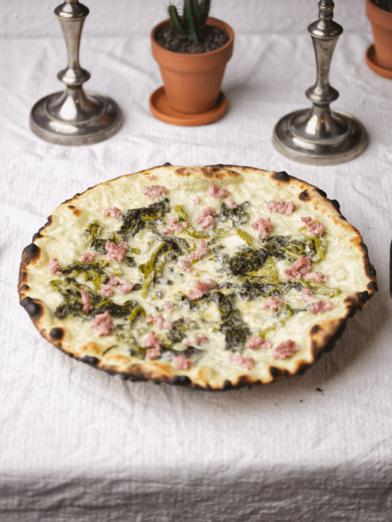 Scrocchiarella romana with fennel sausage and broccoli raab (friarielli).