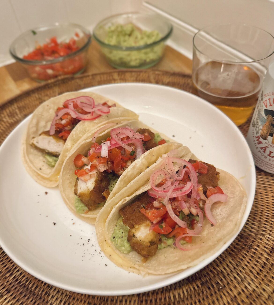 Fried chicken quesa-tacos (homemade)