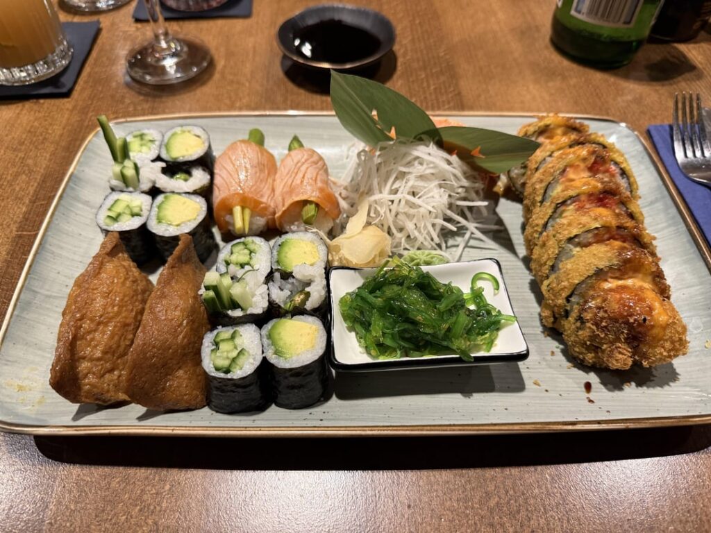 Sushi in a restaurant