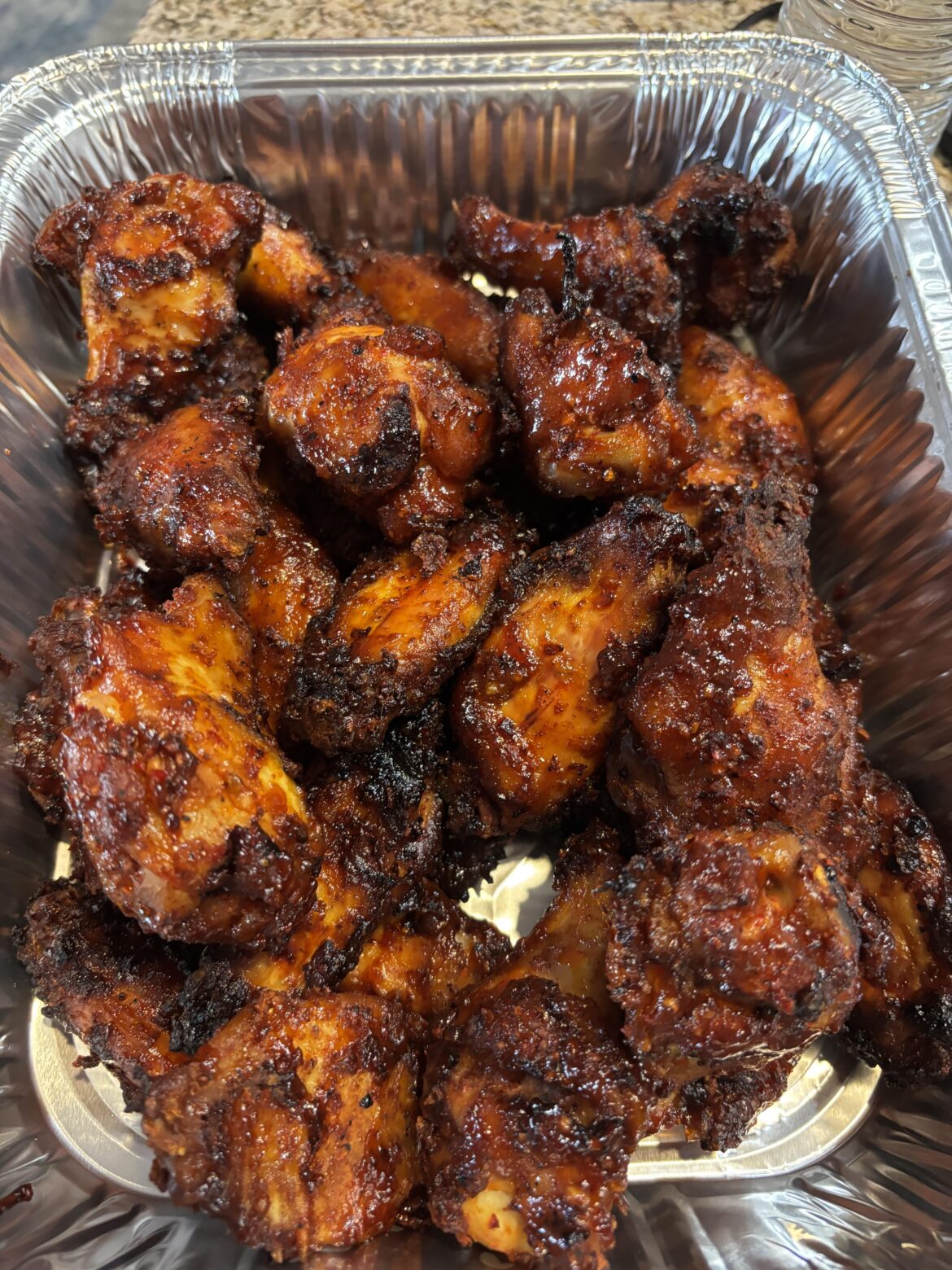 Smoked wings with Raspberry Chipotle Sauce