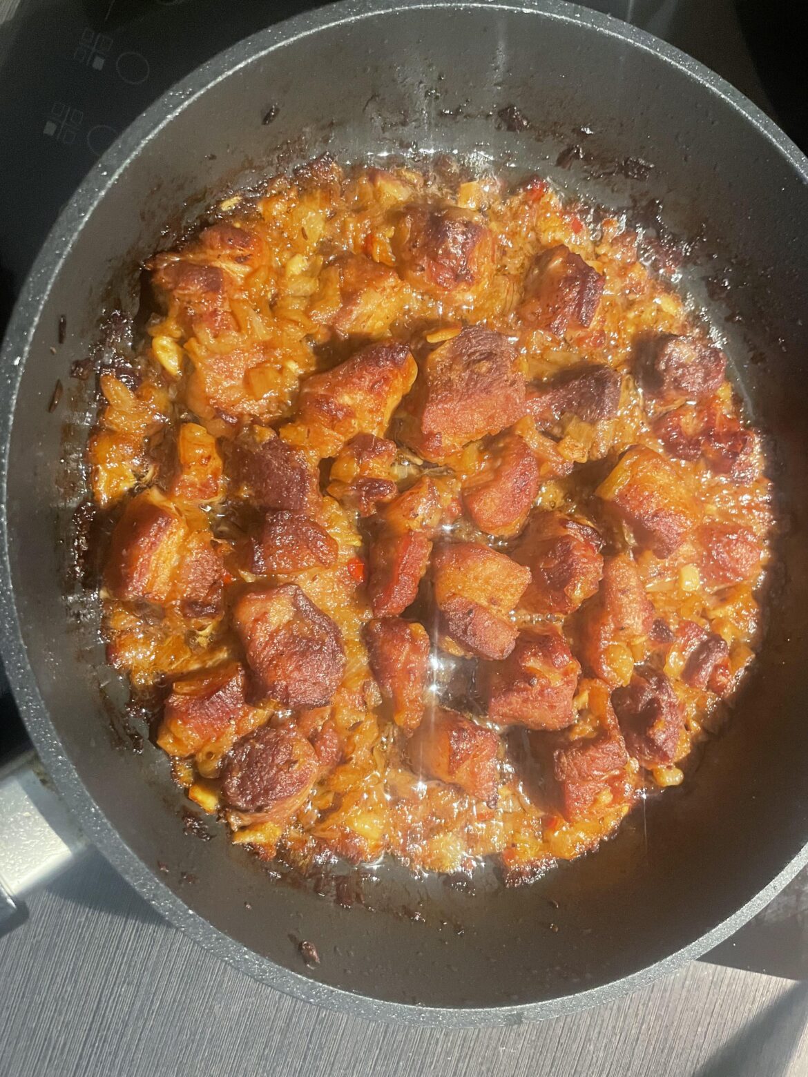 Moravsky vrabec (translates as Moravian sparrow,it’s pork, sparrows are not eaten here:) 5 minutes before the finish.