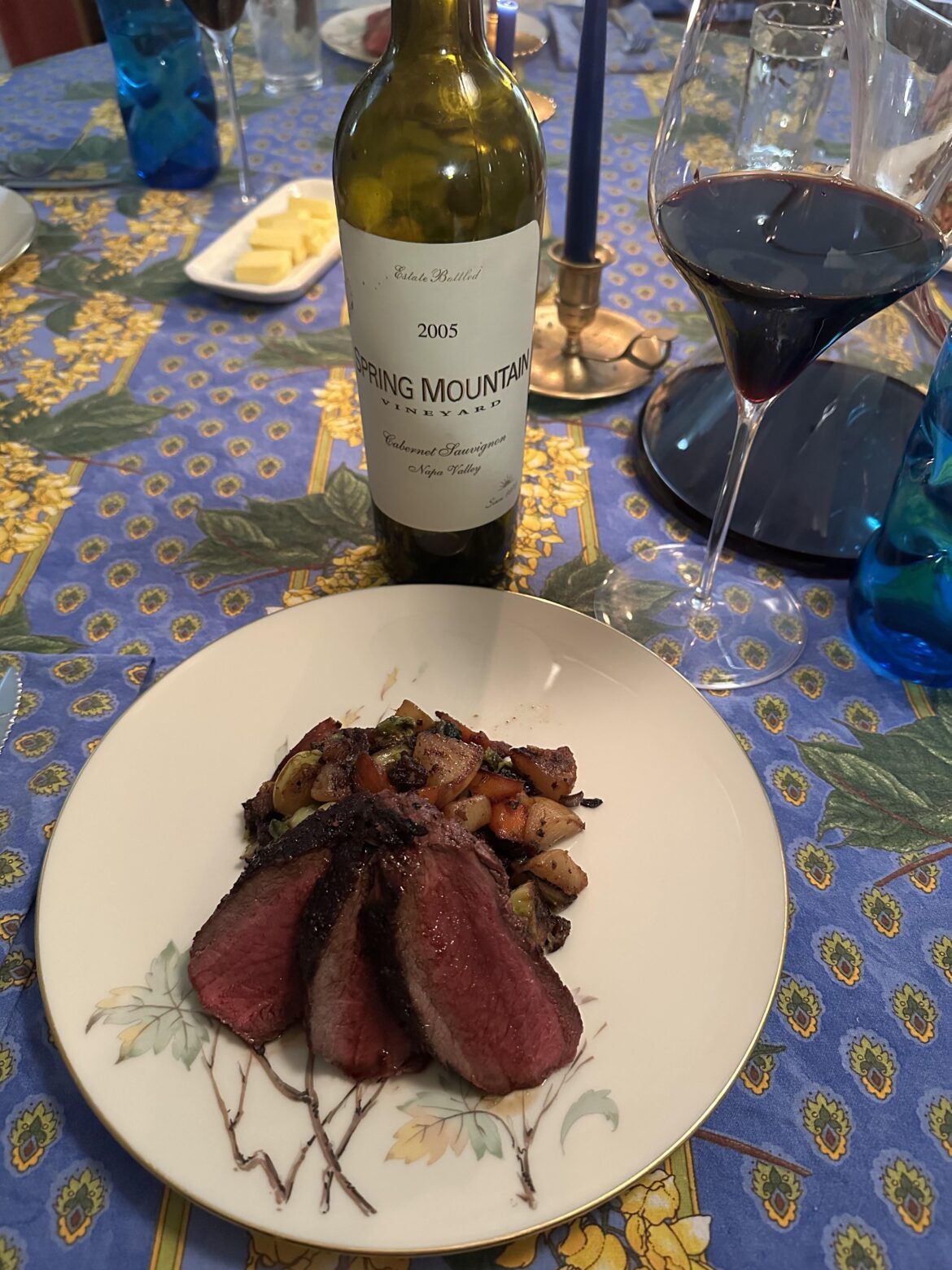 Grilled Venison Backstrap with Cognac Glazed Root Vegetables