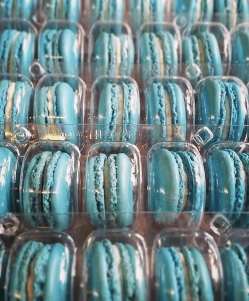 Salted caramel macarons 🩵🤍🩵