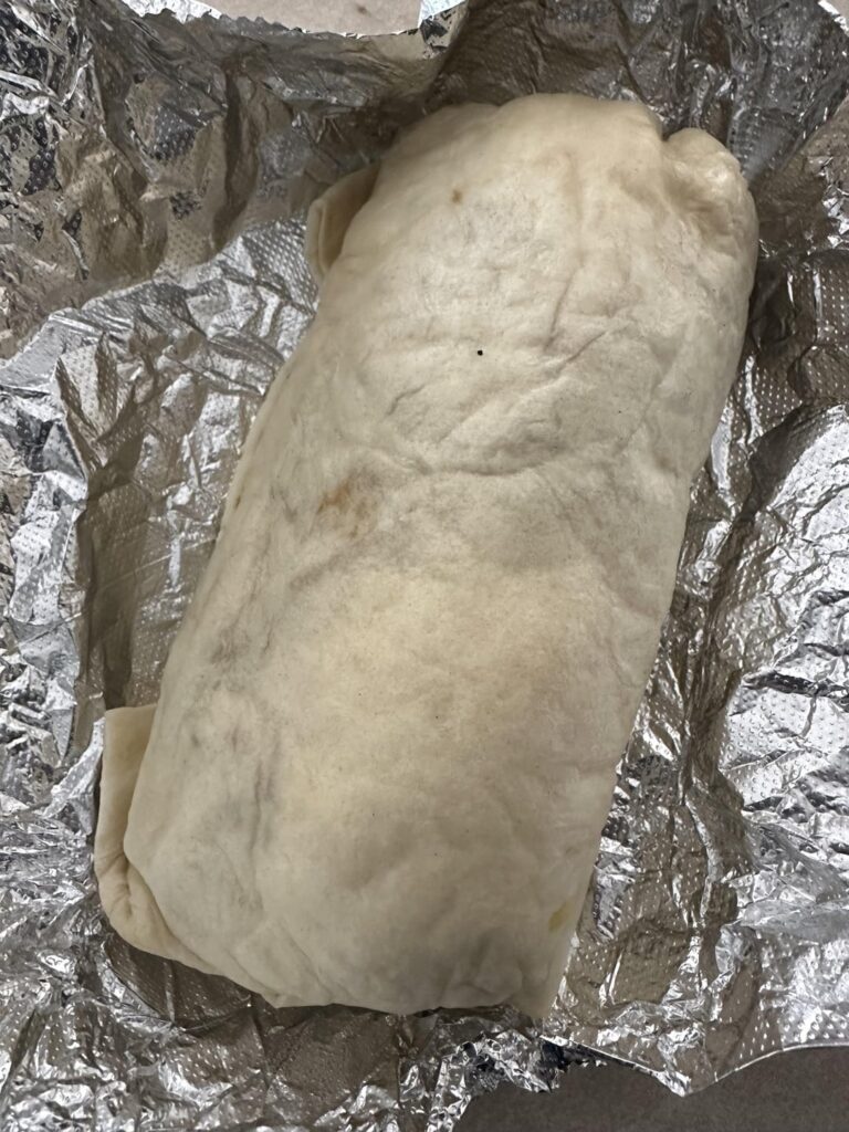 6 inch burrito with bacon, egg, potato, and cheese. 800 calories?