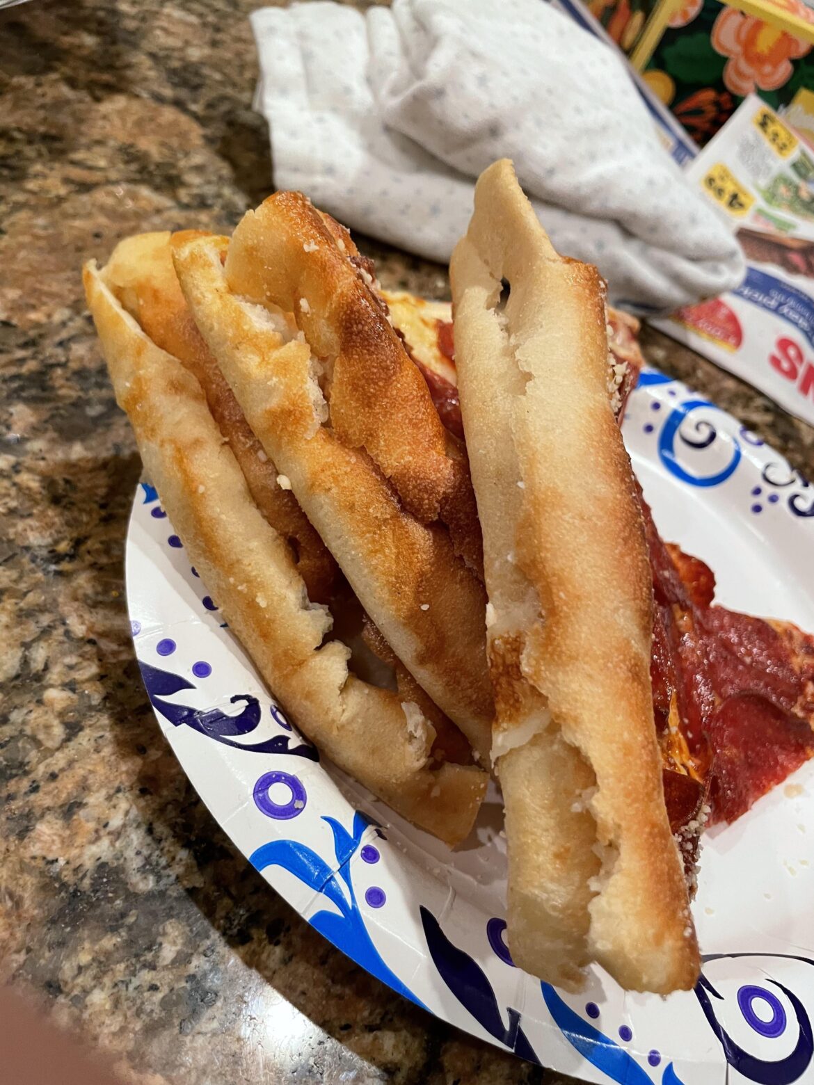 My sister likes stuffed crust, but only when the stuff is taken out