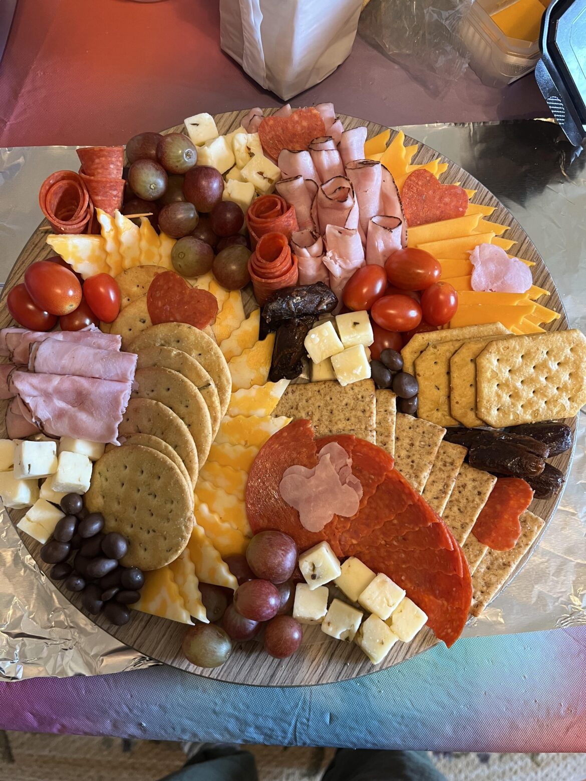 Tried to do something cute with cookie cutters and deli meat!