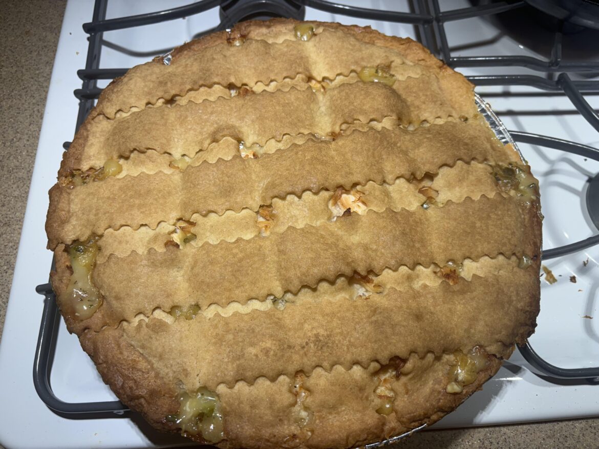 Pellet smoker Chicken Pot Pie.