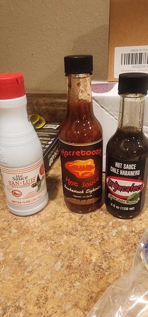 Trying a couple sauces.
