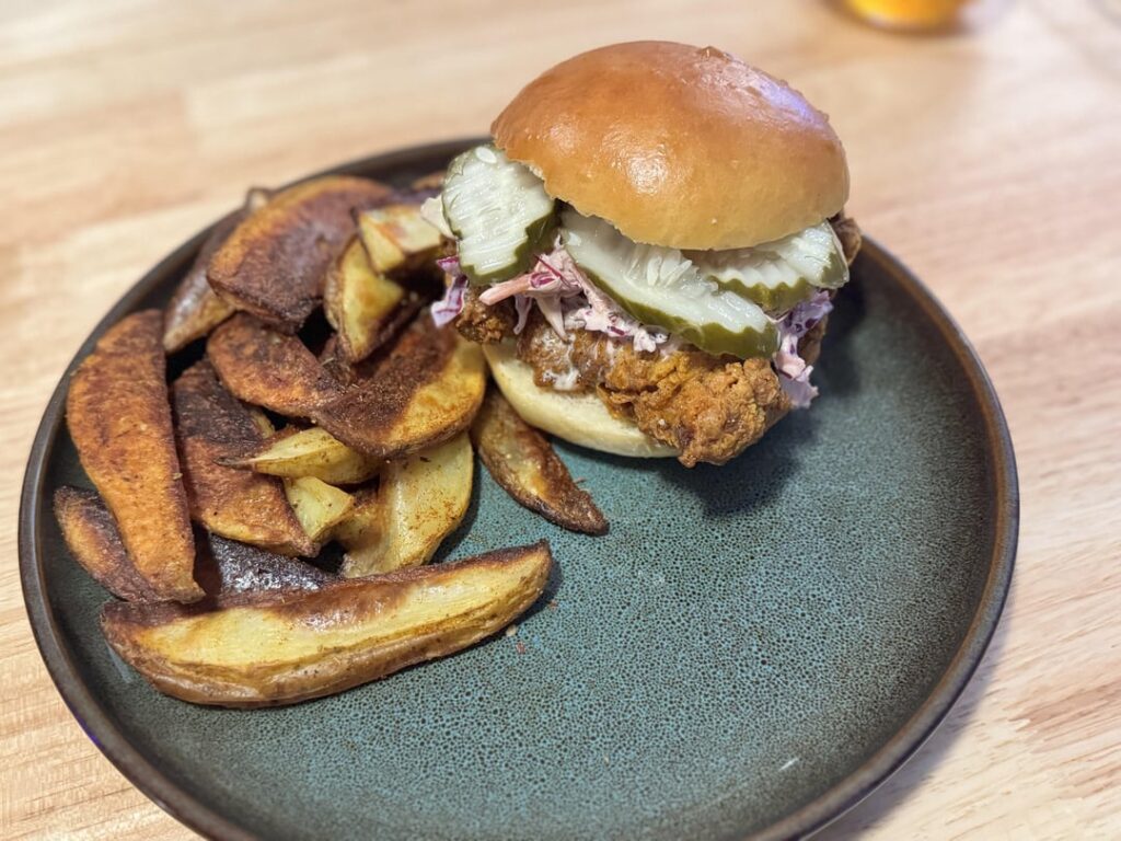Nashville Hot Chicken Sandwich with brioche buns!