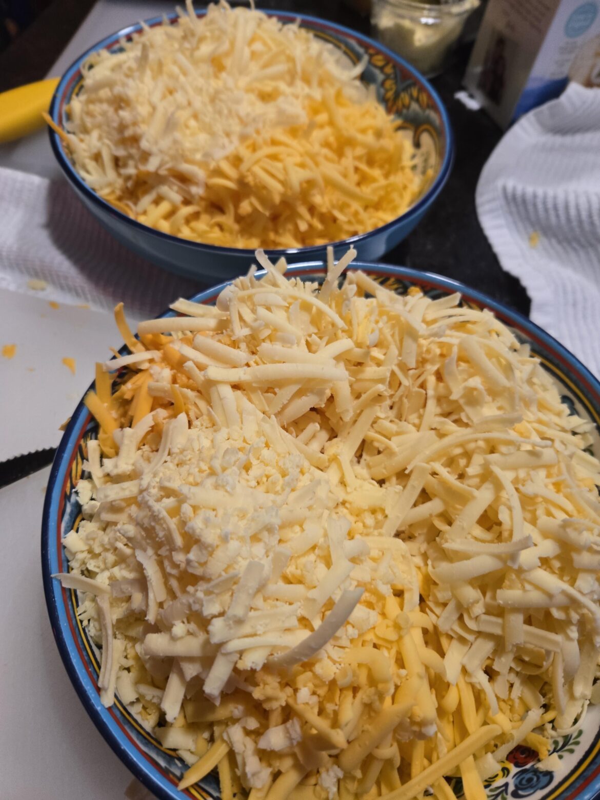 Prepping for baked mac & cheese