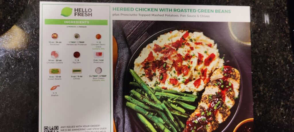 Herbed chicken with roasted green beans