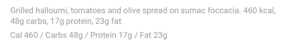 does 460 calories for This halloumi sandwich seems reasonable or should I overestimate? Helppp