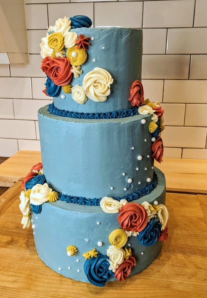 25lbs of cake is apparently too much cake for 40 people.  Who knew? (Made a cake for my mother-in-law's 75th birthday)