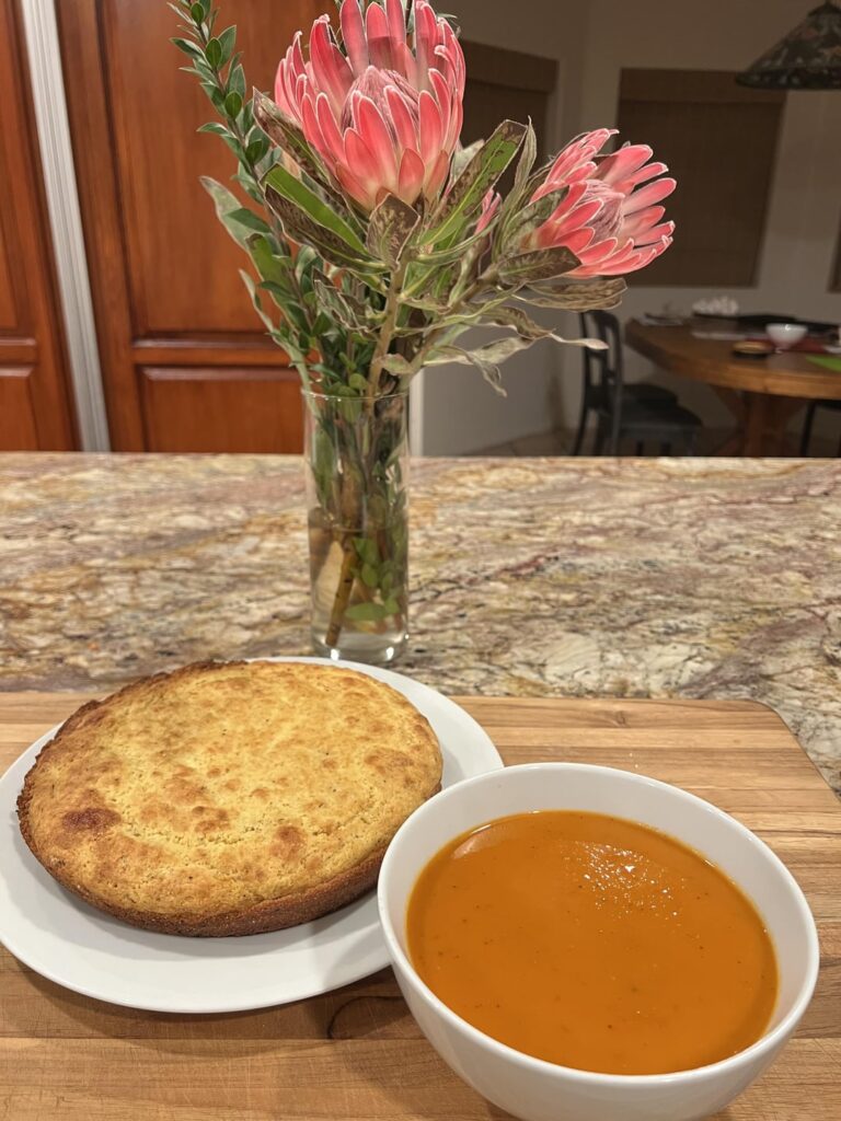Comfort Food: Creamy Tomato Soup and Spicy Cornbread
