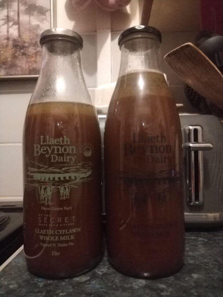 Almost 2 liters of lamb stock from the bone I saved from Christmas. Added some vegetable scraps and an onion and just let it simmer for a while