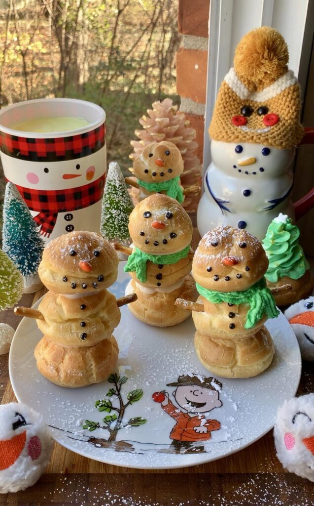 Sorry not sorry I’ve been stress baking and made snowmen cream puffs.