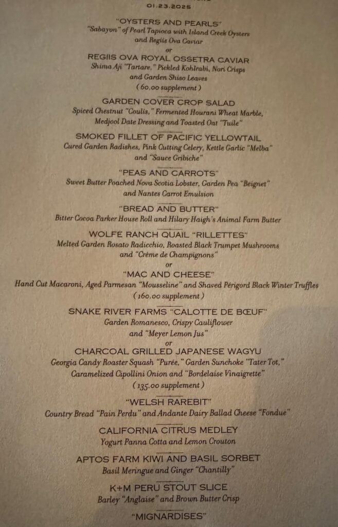 French Laundry *** (Jan 23, 2025)