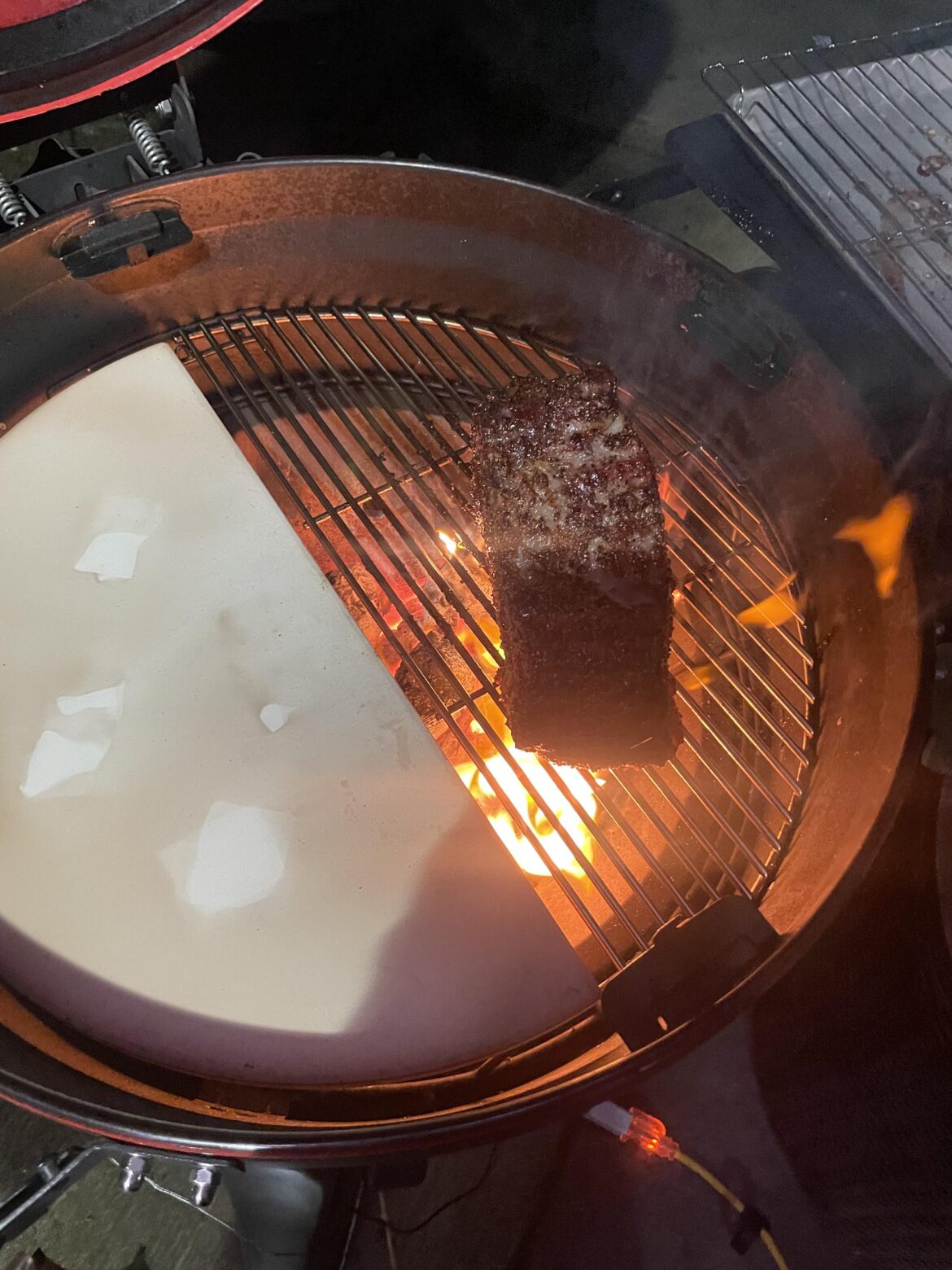 Big Joe half stone in the kettle Joe works great.