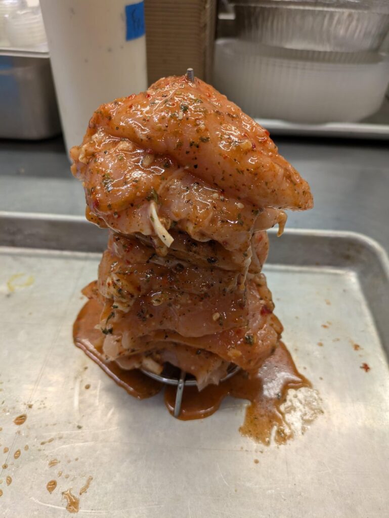 Today's staff meal, Ticket stabber chicken tender shwarma