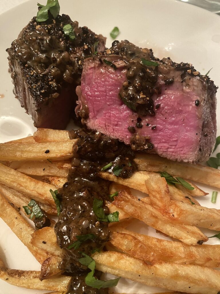 Steak frites au poivre
