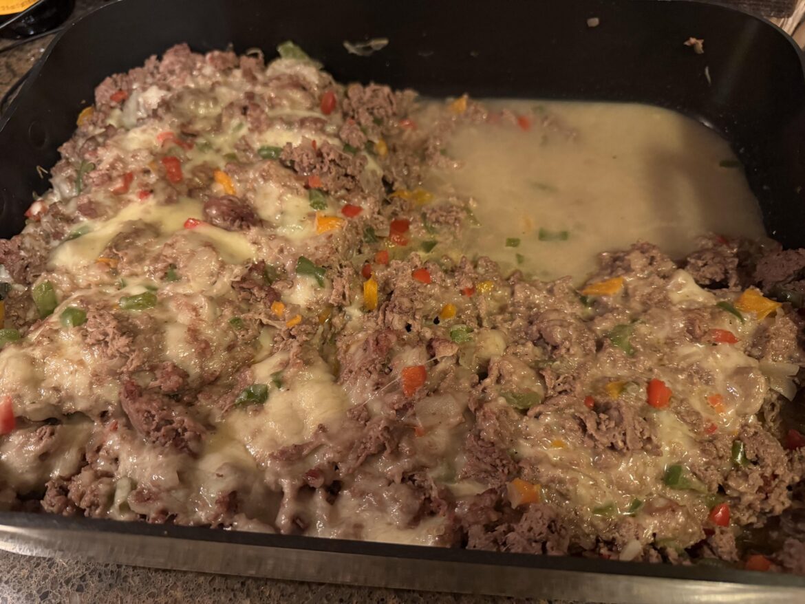 Poker night in a league where each week a revolving host provides the food, tonight’s dinner is supposed to be some sort of beef and cheese concoction.