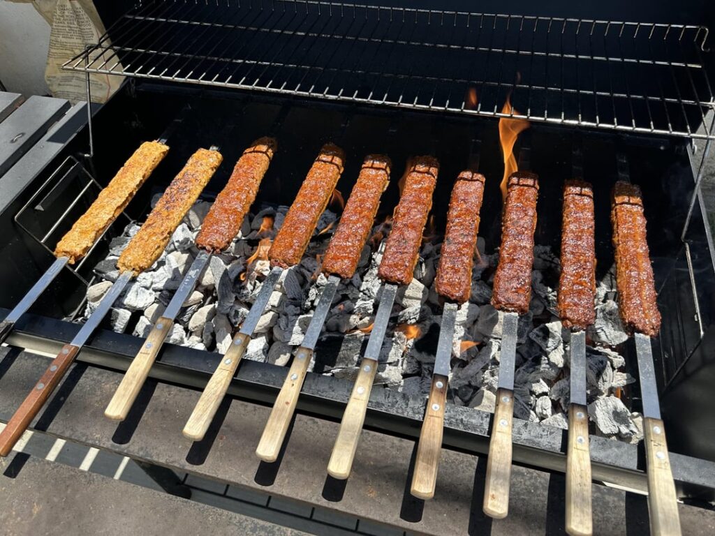 Did some beef and chicken shish kebabs.