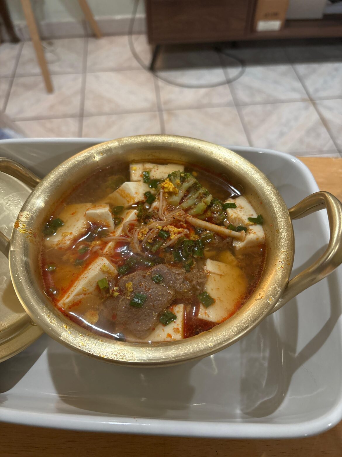 Homemade tofu soup 🍜