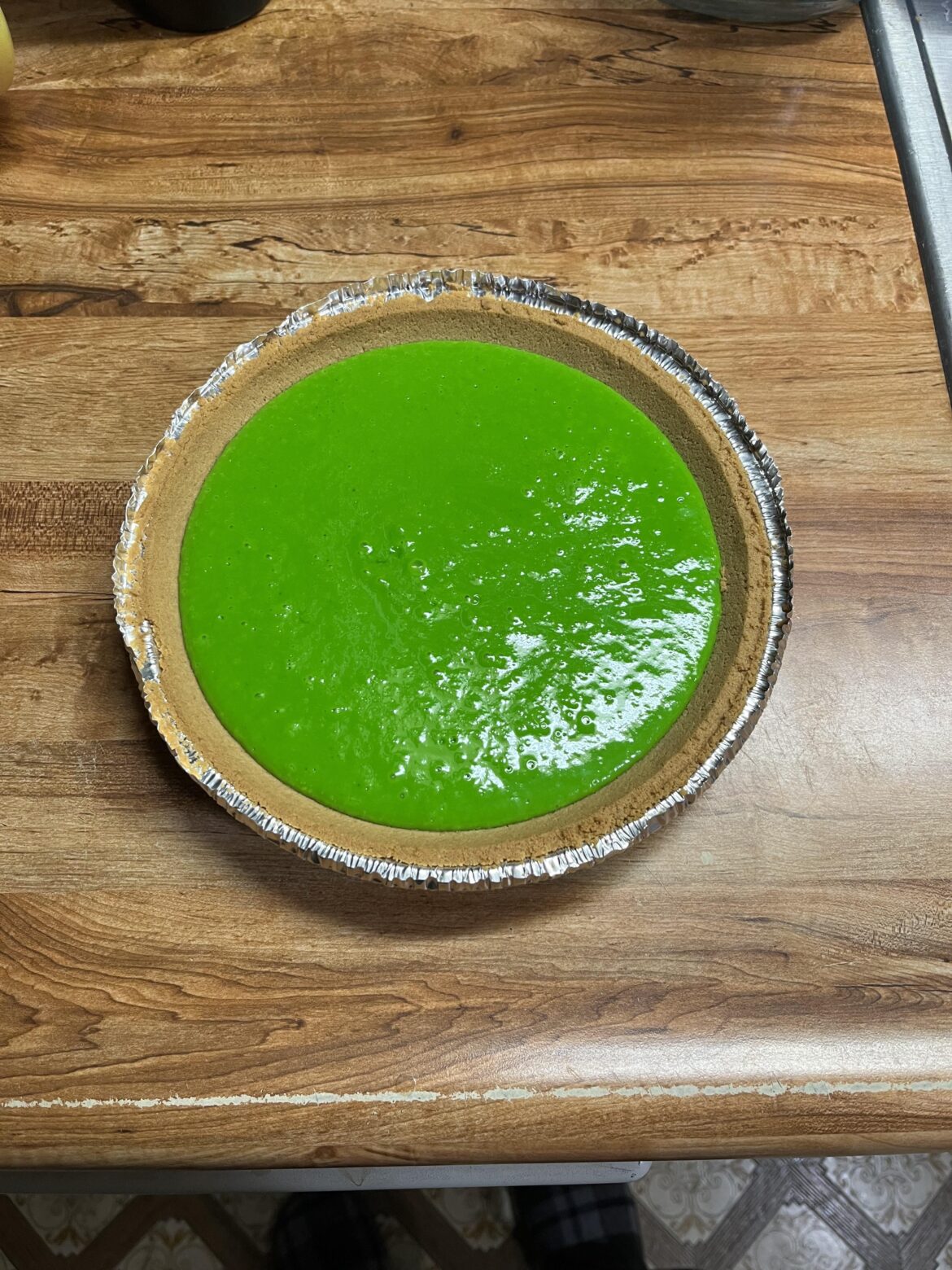 Made a key lime pie a few years ago and spilled the entire bottle of food coloring in it