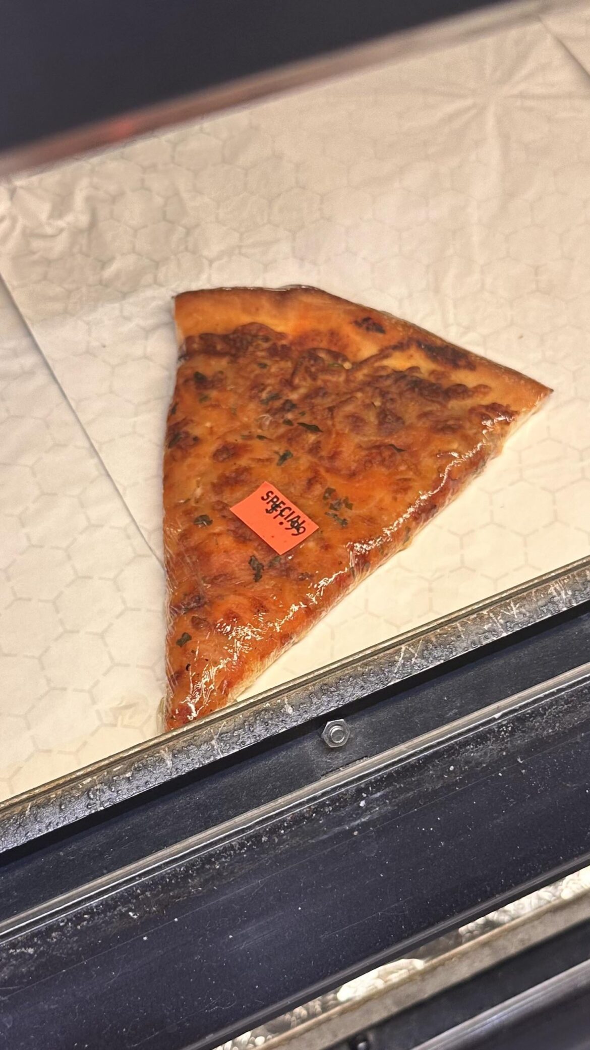 Single slice wrapped in plastic at my local convenience store