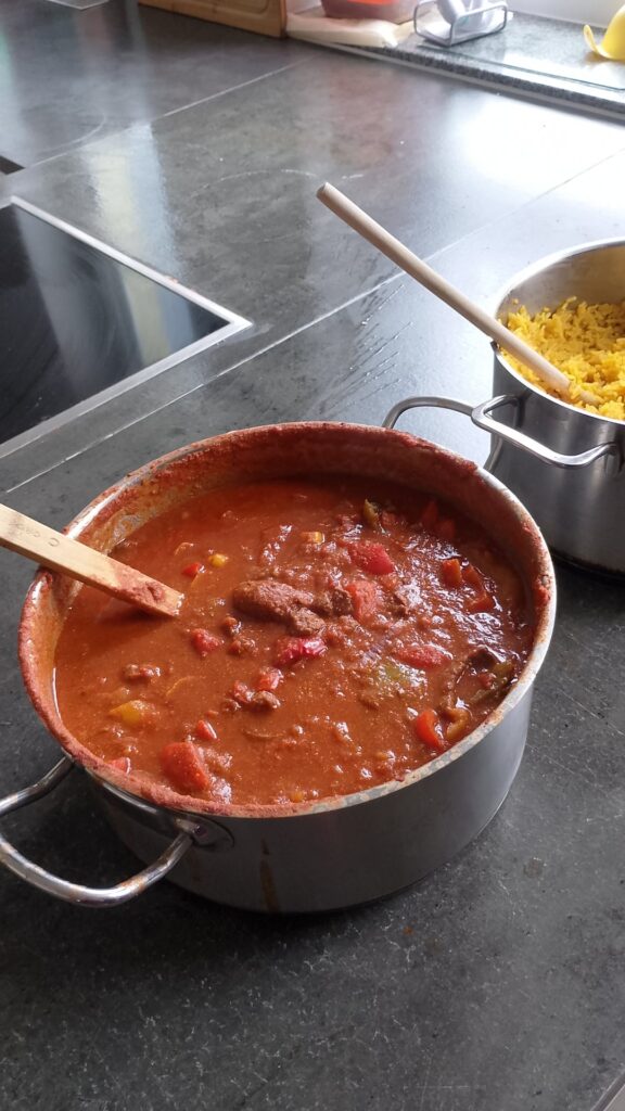 Gulasch with Rice - I Made at my Work (a grouphome for teens) in thursday