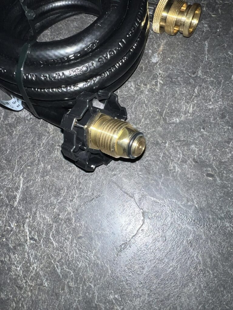What kind of adapter do I need to connect the gas bottle with the hose?  Thanks a lot!