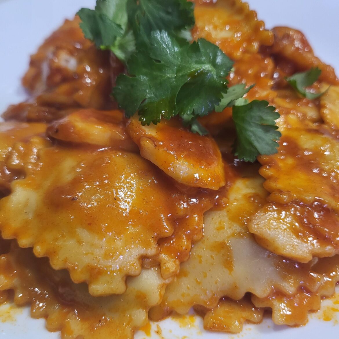 Gochujang butter......tteok ravioli. Lol