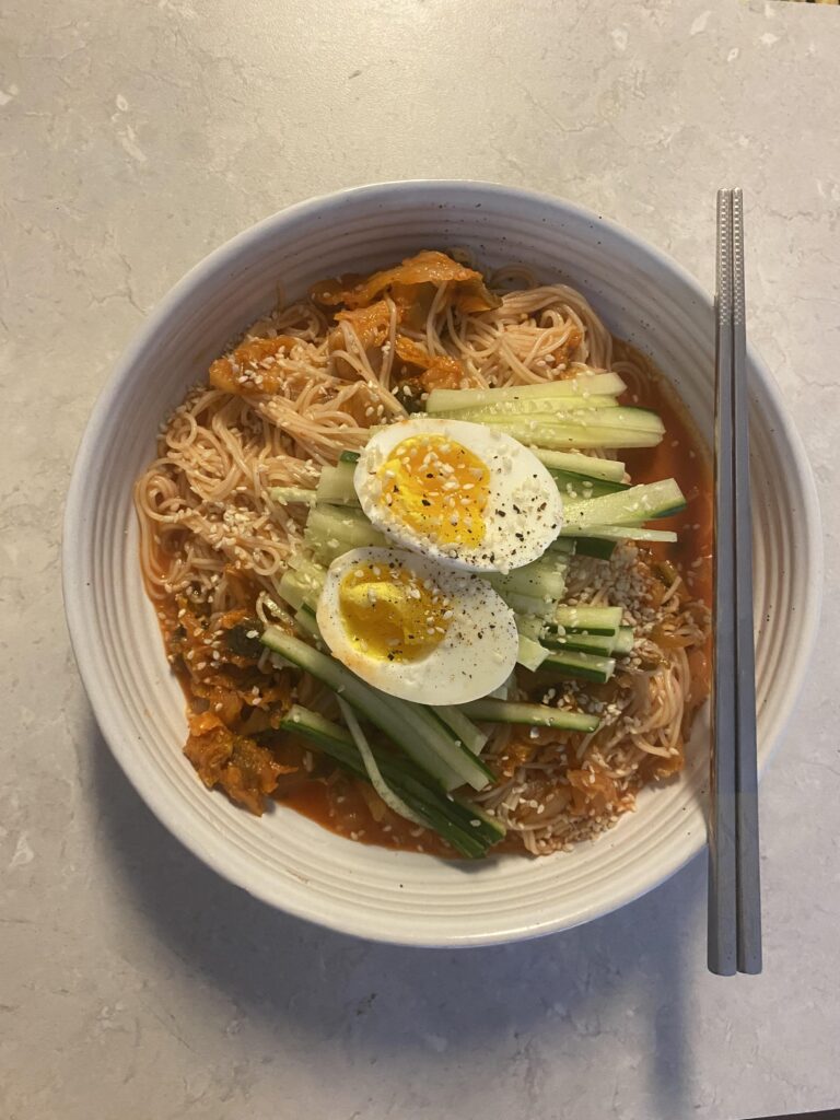 Spicy mixed noodles (Bibim-guksu 비빔국수) -Maangchi’s recipe - Dining and ...
