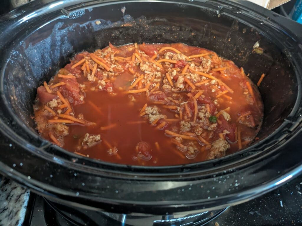 Received a slow cooker for Christmas and finally made turkey chili in it!