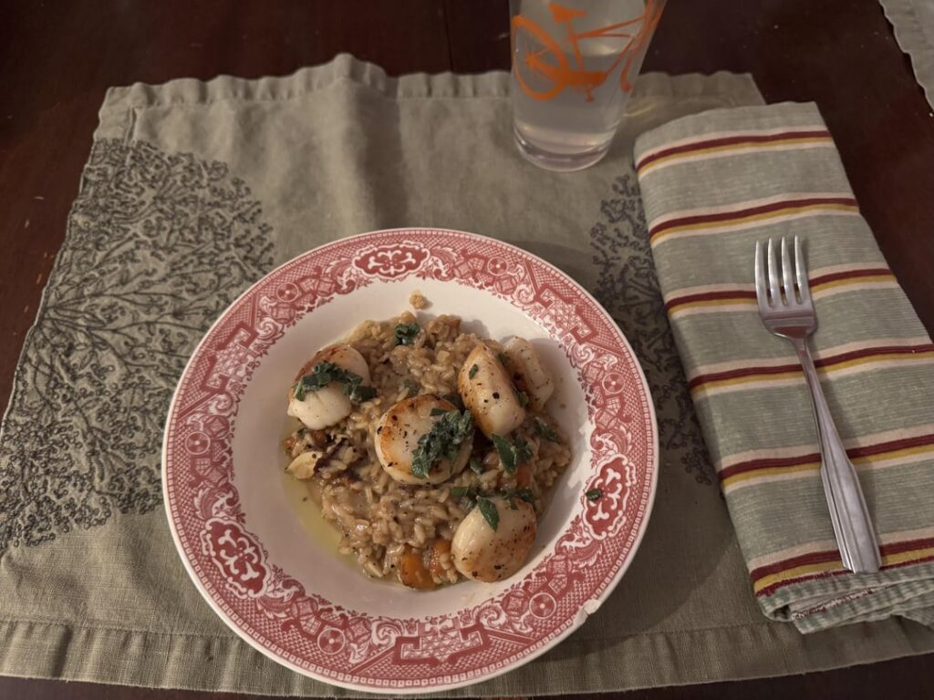 Scallops over Butternut Squash Risotto Scallops over Butternut Squash Risotto