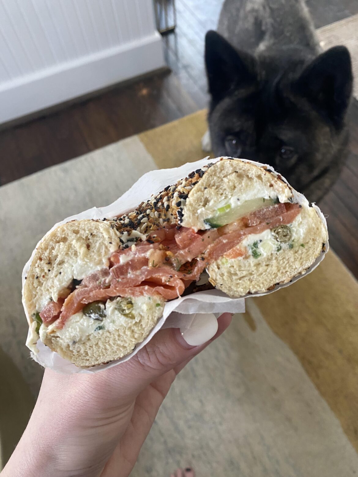 Fully loaded lox bagel 😋