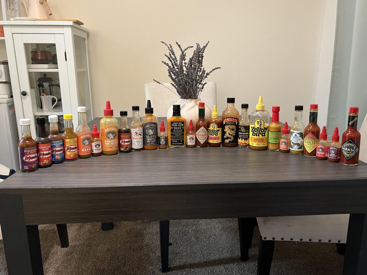 Current sauce lineup from least favorite on the left to most favorite on the right