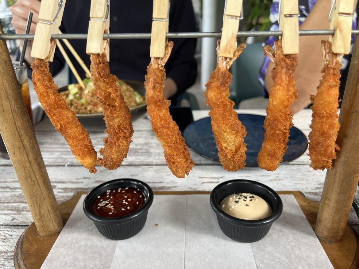 Clothes pin hung shrimp tempura 🍤