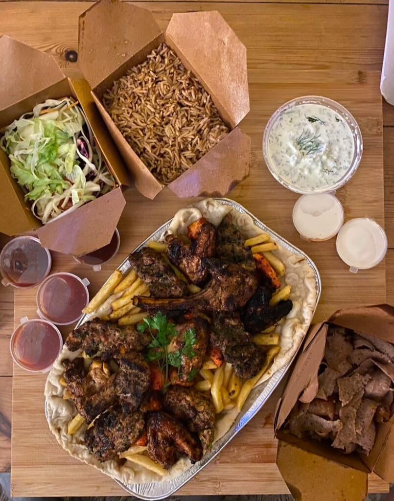Kebab platter £27.99, doner box and tzatziki extra