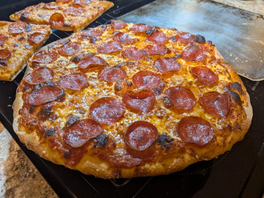 Wife and I made some pizzas, came out good enough that we felt the need to share!