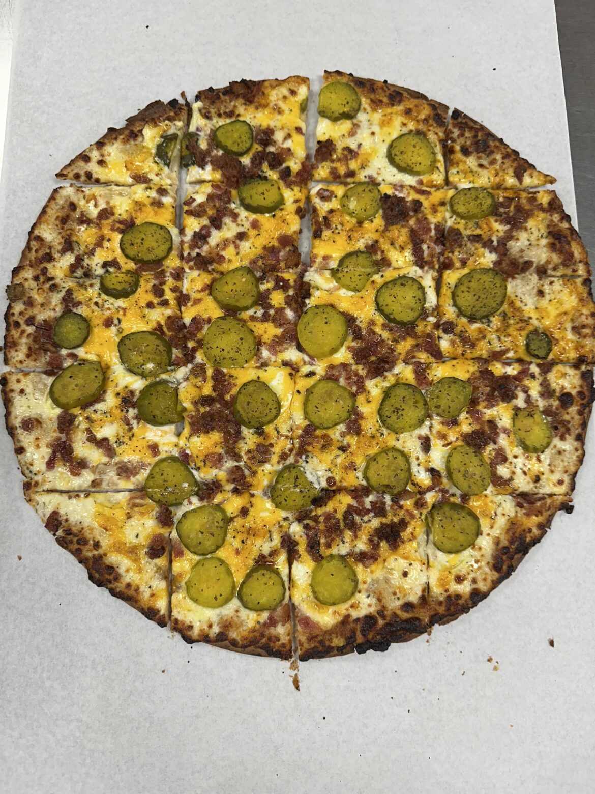 Ranch sauce with cheddar bacon and pickles, crime?