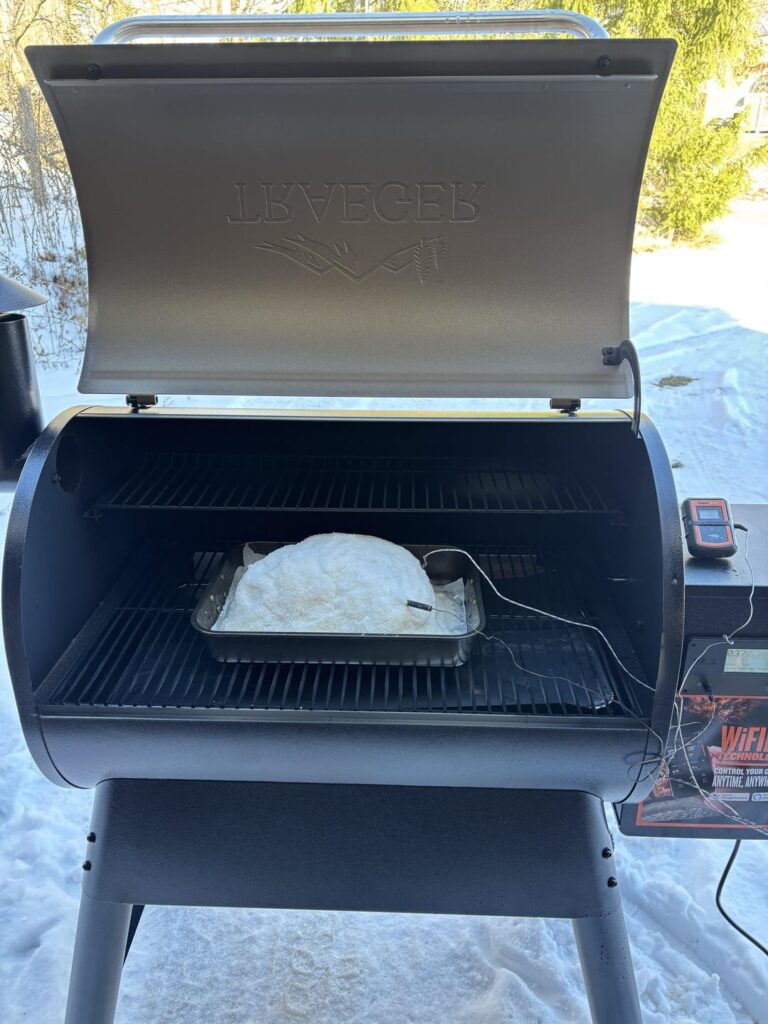 First cook .. salt encrusted lamb . Made it in the oven a ton see how it goes on here .