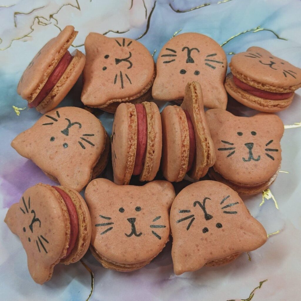 Strawberry kitty cat macs!